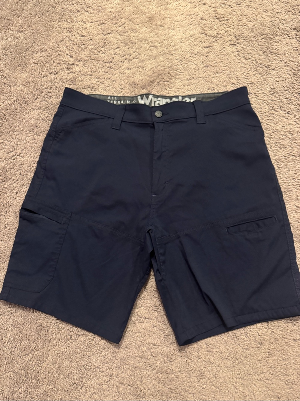Wrangler All Terrain Cargo Shorts Navy Blue Men's Size